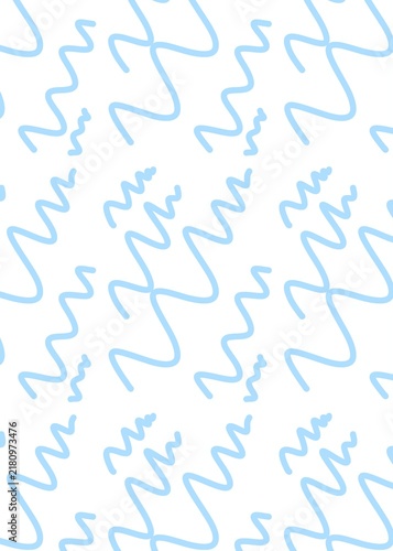 Modern Organic Blue Shapes Repeating Pattern