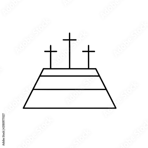 Three Crosses on Hill