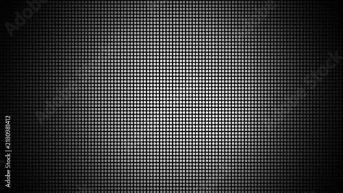 Abstract Background With Grid Pattern Of Glowing Circles In Gradient Shades Of Monochrome White Gray