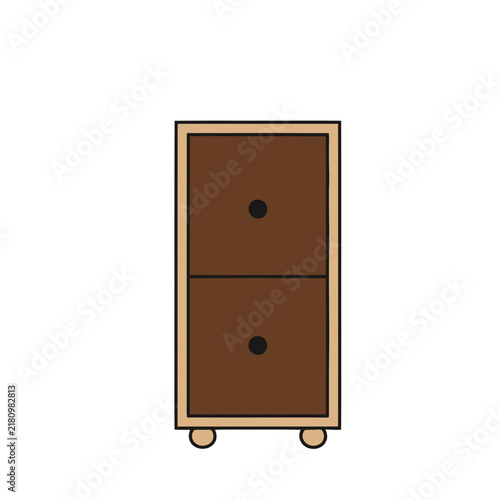 Two drawer filing cabinet illustration