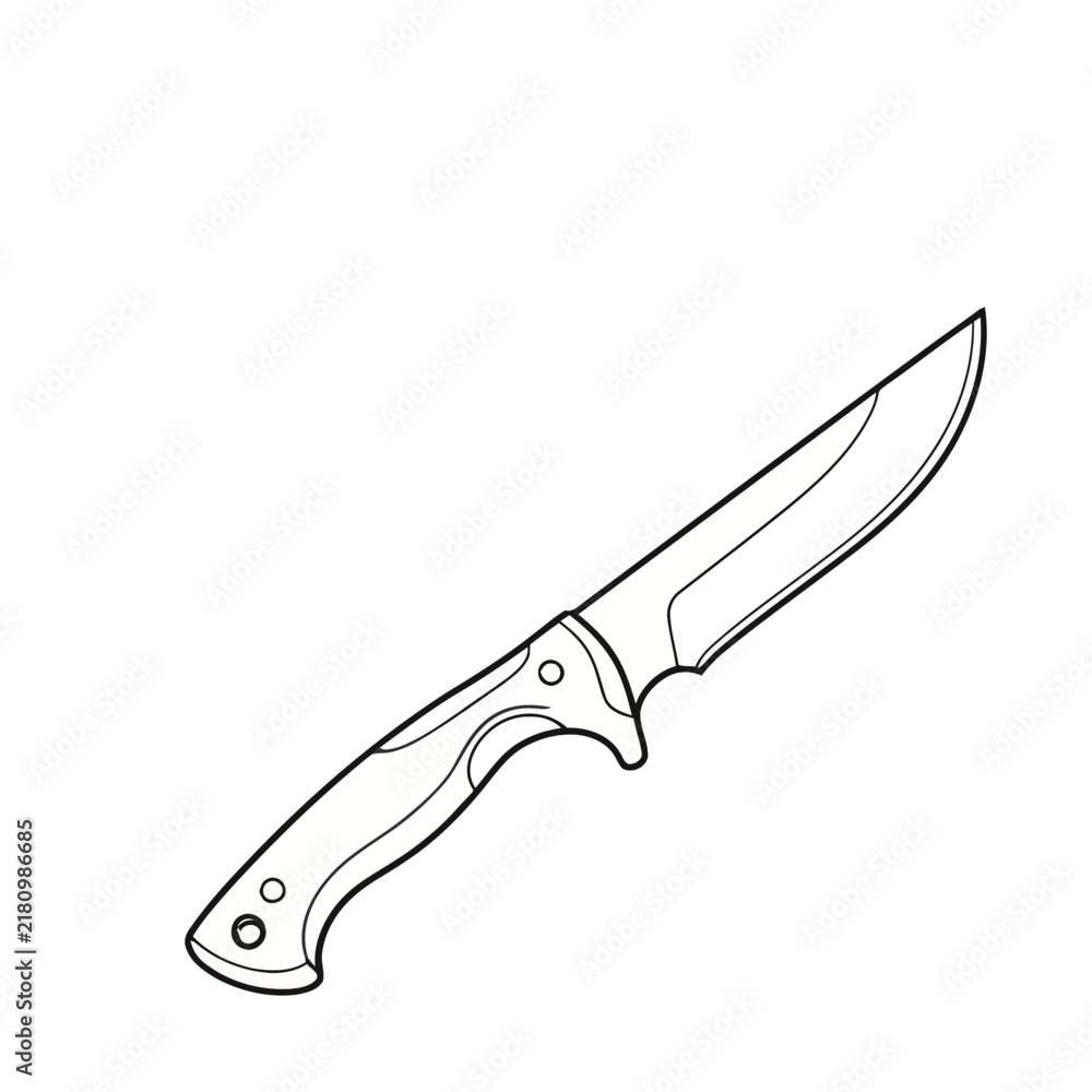 Obraz premium Outline of a hunting knife