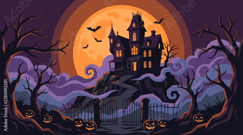 Haunted house vector illustration