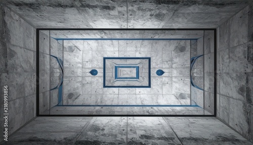 Abstract Futuristic Basketball Court Ceiling Design.