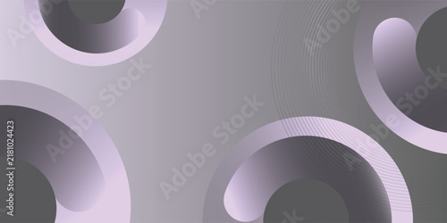 Abstract silver gray geometric background with overlapping white fluid circles, curved shapes, and subtle thin line patterns. Modern corporate technology vector backdrop.