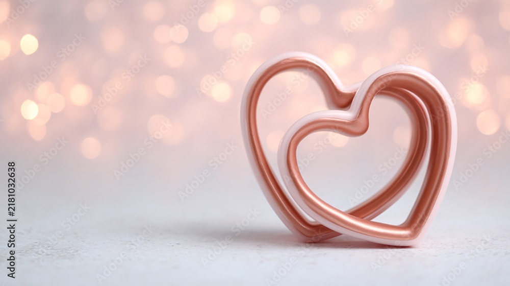 Fototapeta premium heart shaped cookie cutters, romantic baking concept, valentines theme, soft lighting