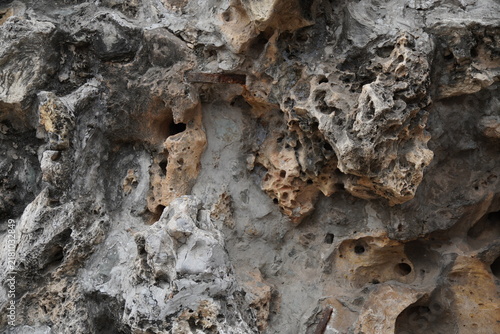Bild auf Leinwand Textured Limestone Rock Formation Closeup