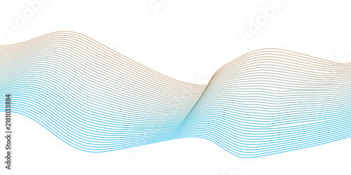 Abstract multicolor digital flow transparent blend line curve waves, dynamic line smoke sound swoosh speed line music and science technology  flow background.	
