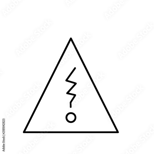 Warning symbol with lightning bolt and circle