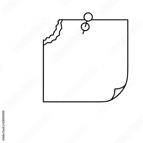 Torn note paper with pin