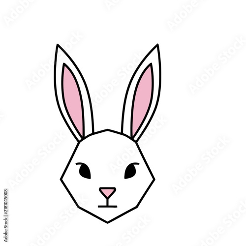 Stylized Rabbit Face Vector Illustration