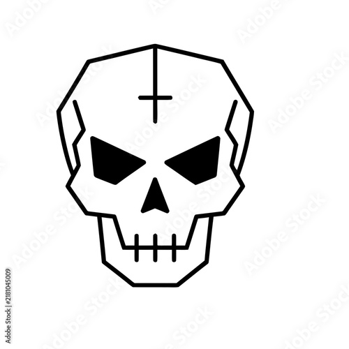 Stylized Skull Icon with Cross Symbol