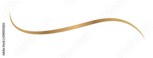 Elegant Golden Smooth Wavy Line on White Background for Decorative Divider, Banner, Border and Graphic Design.eps