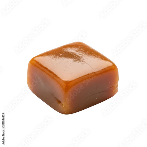 Caramel candy square isolated