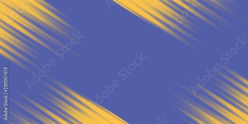 Blue Yellow Halftone Speed Lines Abstract Background