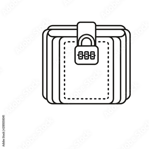 Wallet with Combination Lock Icon