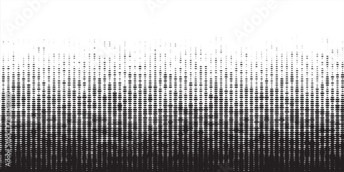 Quadro su tela Black and white halftone dot pattern background gradient texture with vertical l