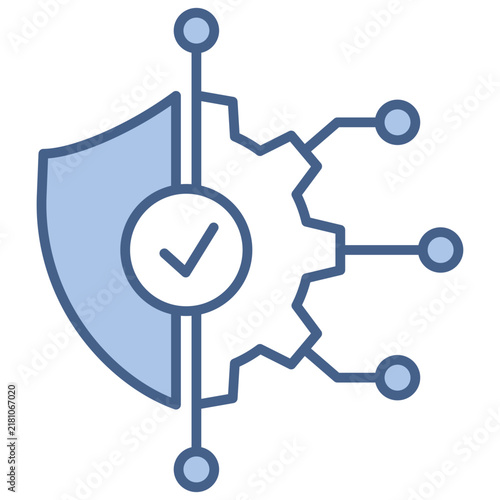 Cyber Security Blue Icon