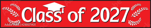 Seniorclass of 2027 horizontal banner 2 red