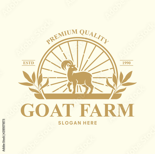 Photography Goat Logo Design template Illustration Vector