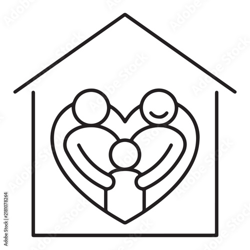 Minimalist family house icon design