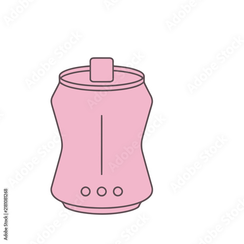 Pink Kettle with Square Lid and Circular Buttons