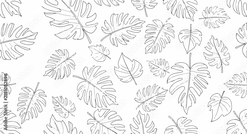 Fototapeta premium Tropical Monstera Leaf Pattern Background