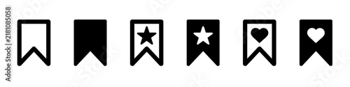 set of vector bookmark icon