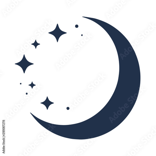 Crescent Moon and Stars Icon