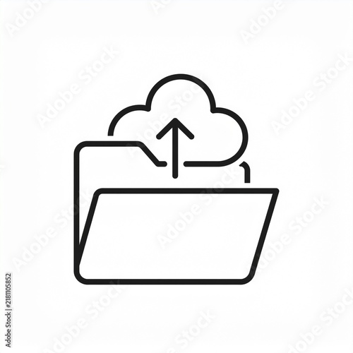 Obraz na płótnie Document Cloud Database Storage Line Icon