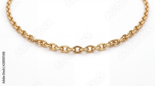 Elegant Gold Chain Necklace on White Background A Luxurious Accessory for Any Occasion