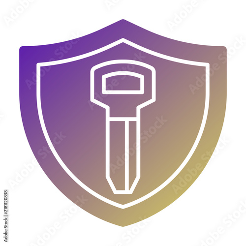 Security Key icon illustration. This is a vector single icon with a solid gradient style. It is suitable for various purposes, including website design, mobile app design, and logo design.