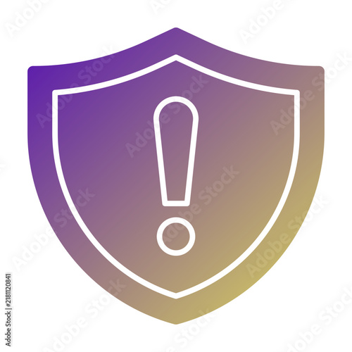 Security Alert icon illustration. This is a vector single icon with a solid gradient style. It is suitable for various purposes, including website design, mobile app design, and logo design.