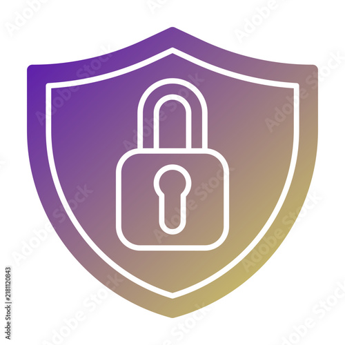 Security Shield icon illustration. This is a vector single icon with a solid gradient style. It is suitable for various purposes, including website design, mobile app design, and logo design.