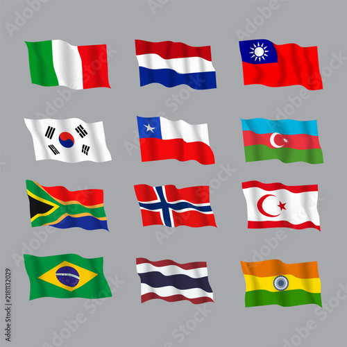  stock  set of flags from various countries