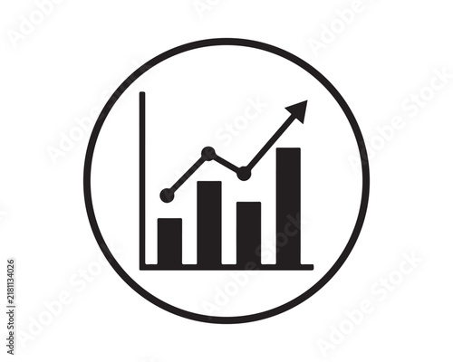 Combined bar and line graph icon representing business development and financial performance with line chart