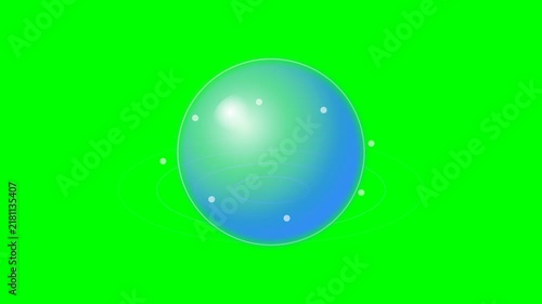 Animated Blue Glowing Orb Morphing Shape on Green Screen.