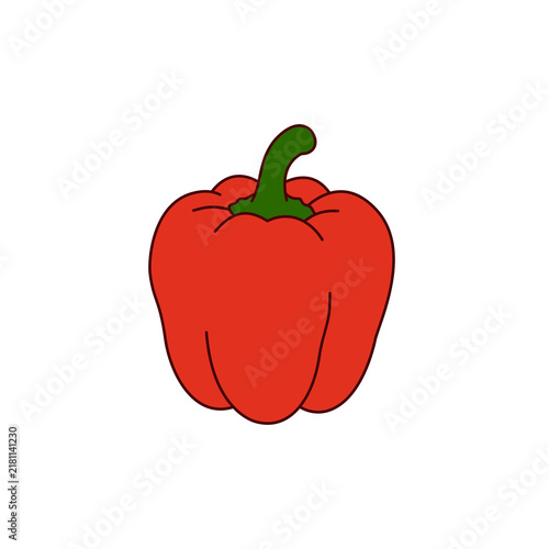 red pepper isolated on white