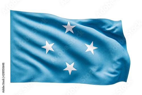 Canvastavla Waving flag of the federated states of micronesia isolated on a black background
