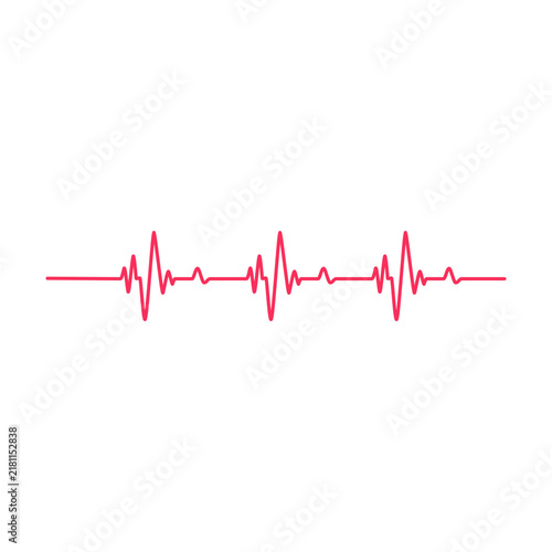 Dynamic red heartbeat lifeline graphic on white, symbolizing health, vitality, and medical care