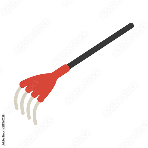 Obraz na płótnie Red rake with black handle