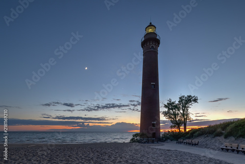 lighthouse at dusk