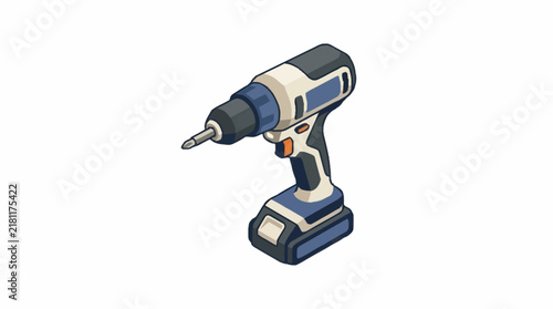 Bild auf Leinwand Modern cordless drill tool for home repairs.
