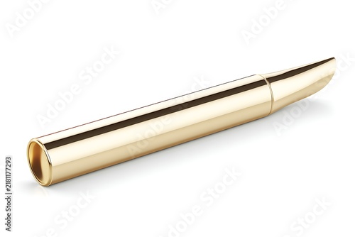 Golden soldering iron tip replacement part isolated on a white background.