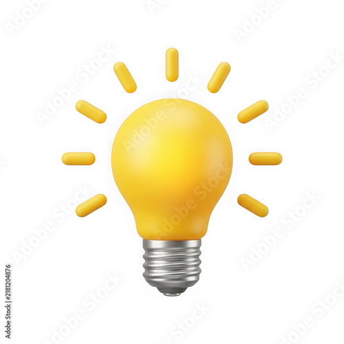 3d cartoon light bulb icon for idea concept png
