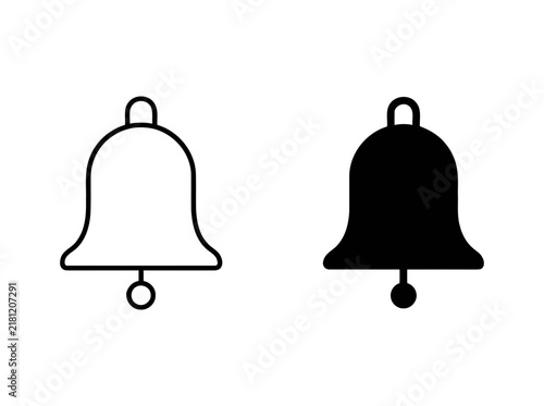 Bell icon set for notification alerts and user interface design elements.
