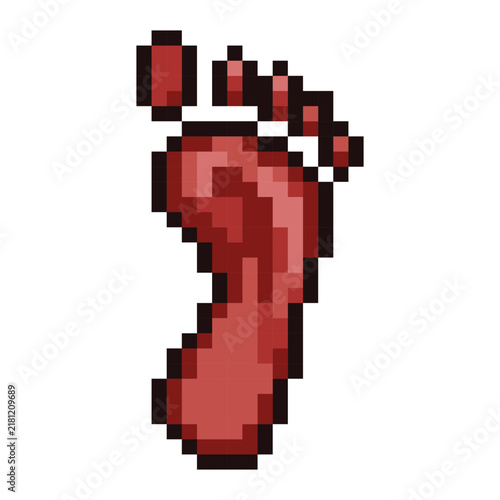 Spooky Bloody Footprint Pixel Art Icon