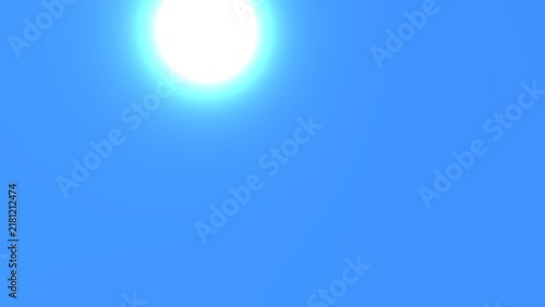 Cuadro en lienzo Bright glowing sun centered in a clear blue sky during a sunny summer day time