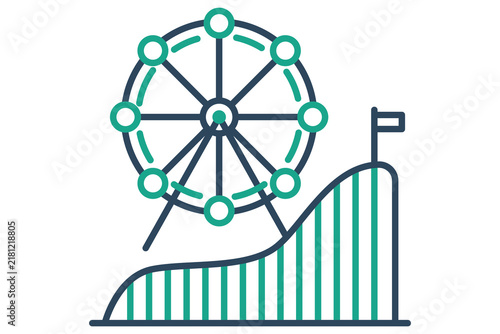 Amusement park icon. line icon style. icon related to holiday. summer elements vector illustration