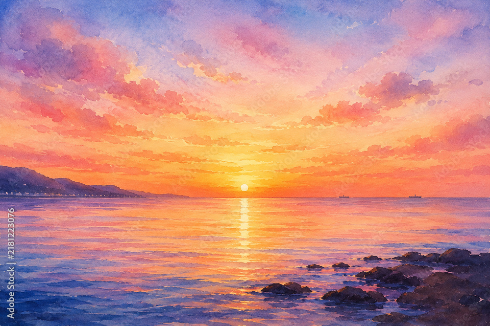 Fototapeta premium sunset over the sea