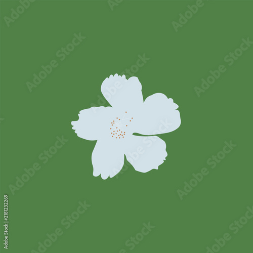 White Hibiscus Flower Vector Graphic